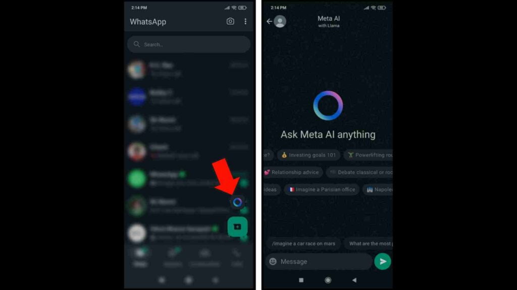 How to access Meta AI on WhatsApp
