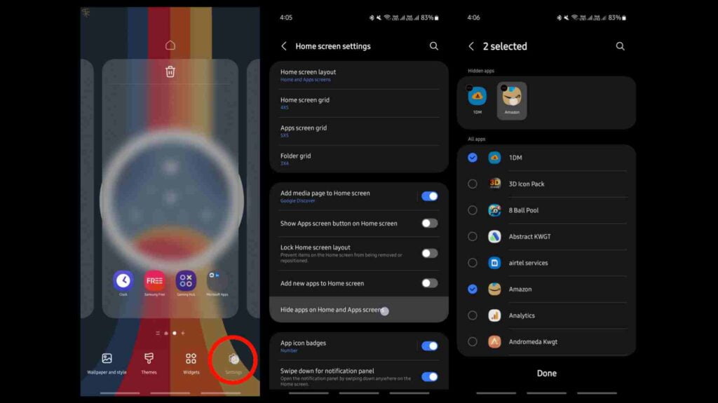 How to unhide apps on Android